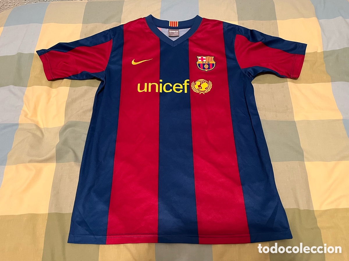 Coleccionismo deportivo: Camiseta FC BARCELONA. Temporada 2007-2008. Unicef. Bar&ccedil;a. Talla XL de ni&ntilde;o (13-15 a&ntilde;os). 158-170cm