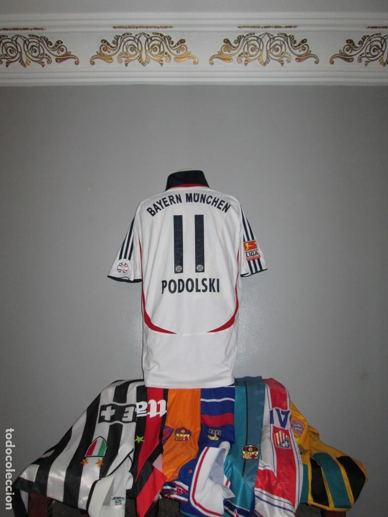 Coleccionismo deportivo: Match worn Bayern Munich 2006 2007 Podolski #11 Trikot Adidas Away Vintage Germany Camiseta Jersey