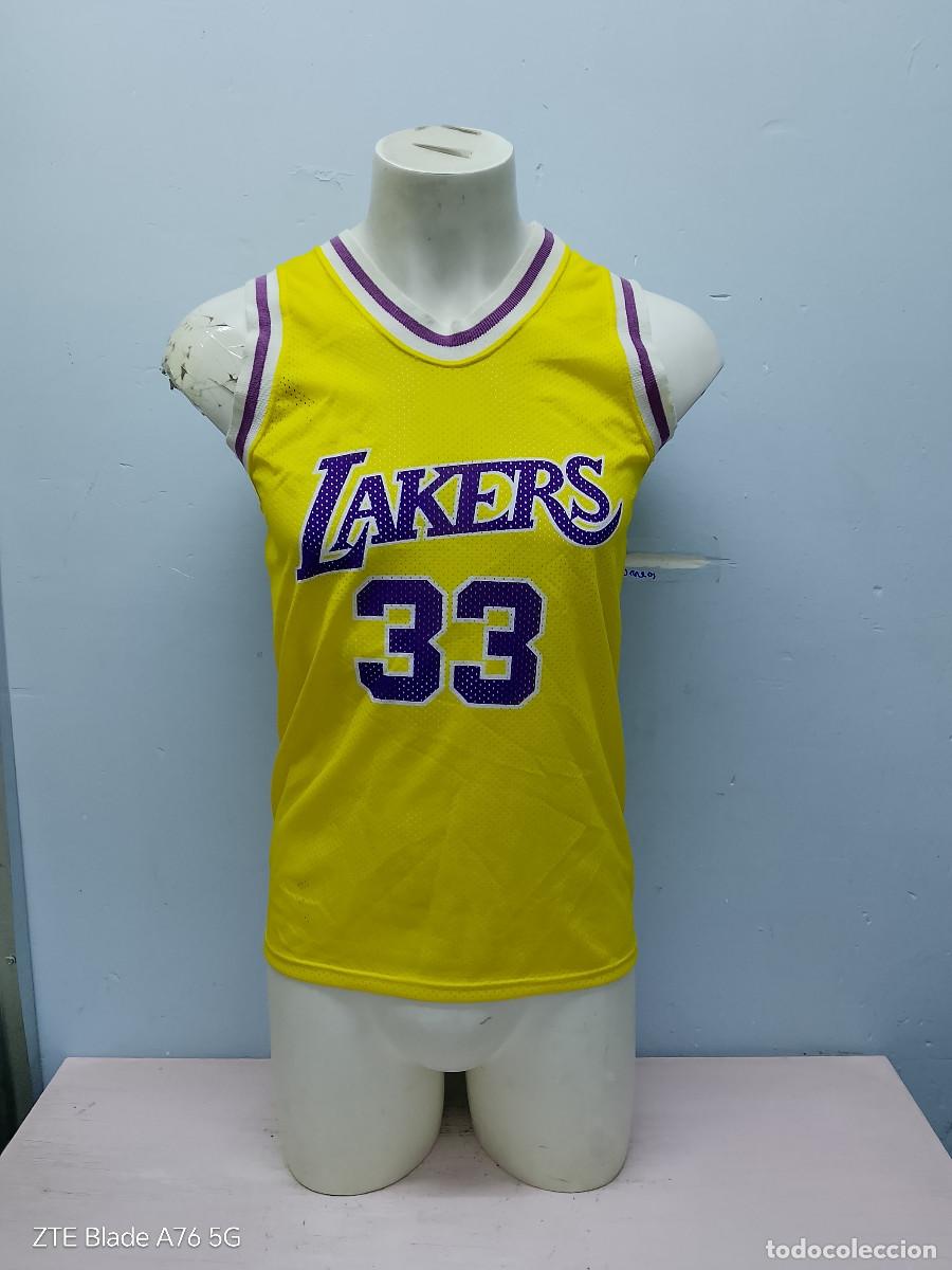 Coleccionismo deportivo: Los Angeles Lakers Kareem Abdul-Jabbar basketball basket basquet camiseta shirt S 48x70cts