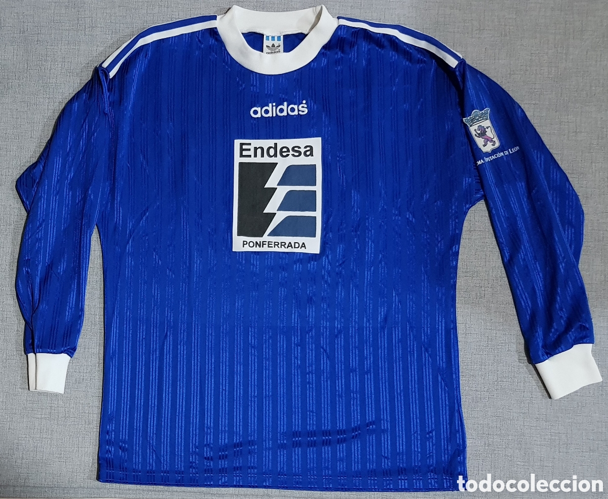 Coleccionismo deportivo: CAMISETA ADIDAS MANGA LARGA CLUB F&Uacute;TBOL ENDESA PONFERRADA FILIAL PONFERRADINA &rdquo;B&rdquo; TALLA L DORSAL 15