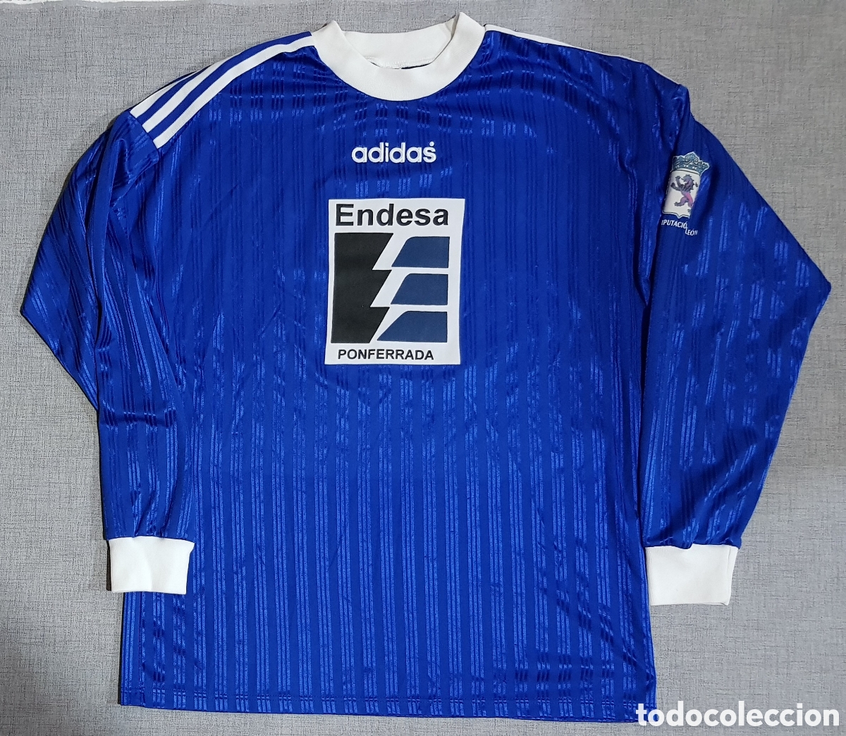 Coleccionismo deportivo: CAMISETA ADIDAS MANGA LARGA CLUB F&Uacute;TBOL ENDESA PONFERRADA FILIAL PONFERRADINA &rdquo;B&rdquo; TALLA L DORSAL 13