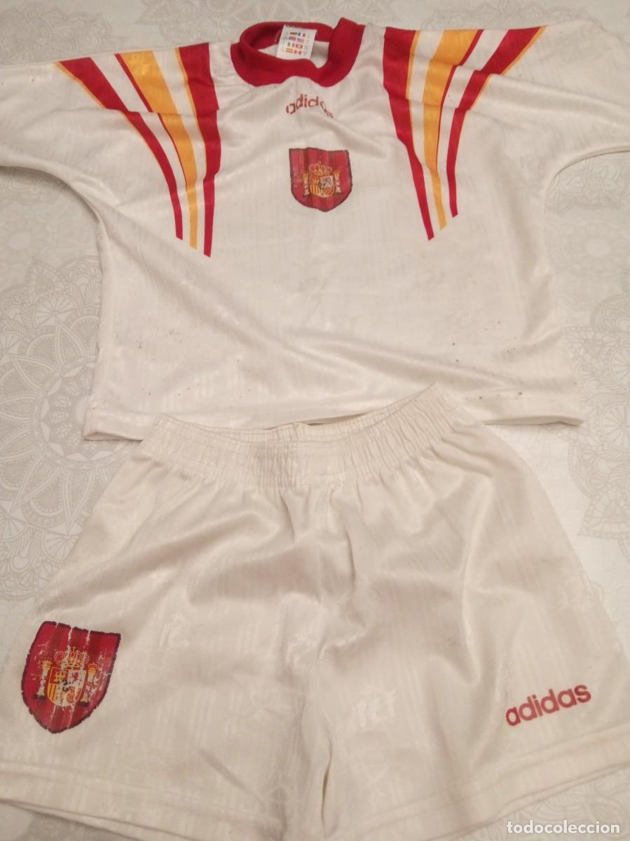 Coleccionismo deportivo: Camiseta y Pantalon Espa&ntilde;a 1996 Adidas