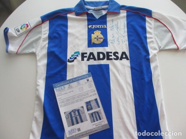 Coleccionismo deportivo: Camiseta Depor, Djalminha firmada y certificada