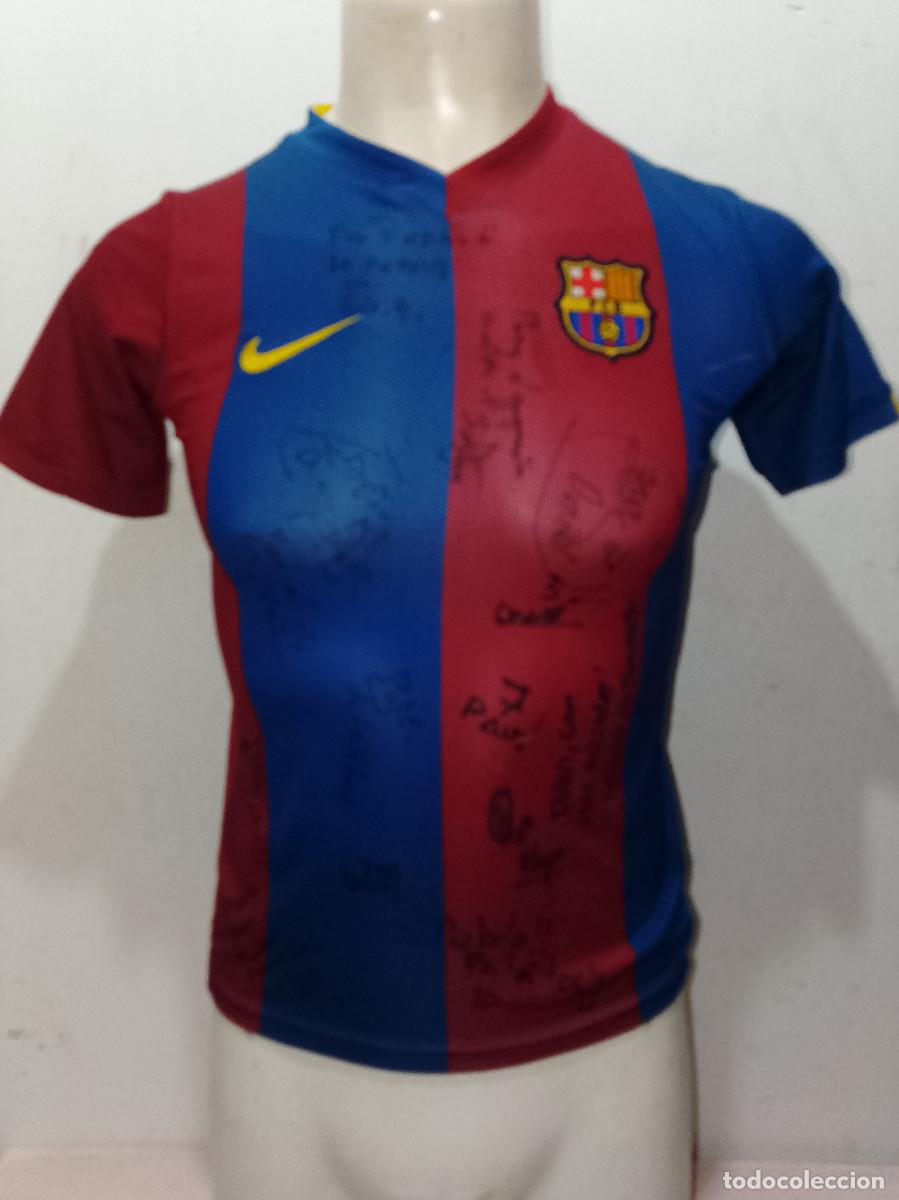 Coleccionismo deportivo: FC Barcelona Signed Young Player Team match worn camiseta futbol football shirt age 10-12 42cts