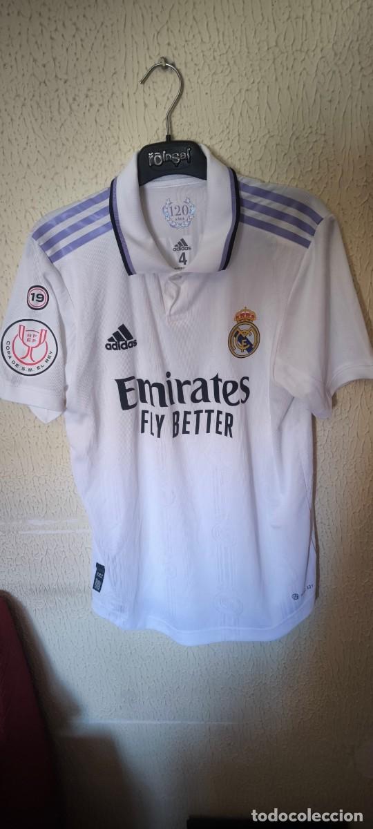 Coleccionismo deportivo: Original | Camiseta Futbol | Talla 4 | Real Madrid 12 Eduardo Camavinga match worn Copa v Villarreal