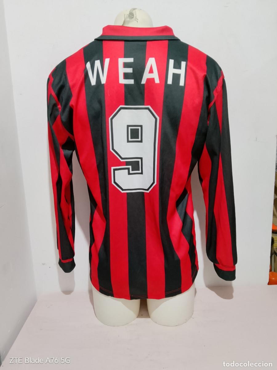Coleccionismo deportivo: George Weah Liberia AC Milan calcio maglia vintage replic football shirt camiseta futbol xl