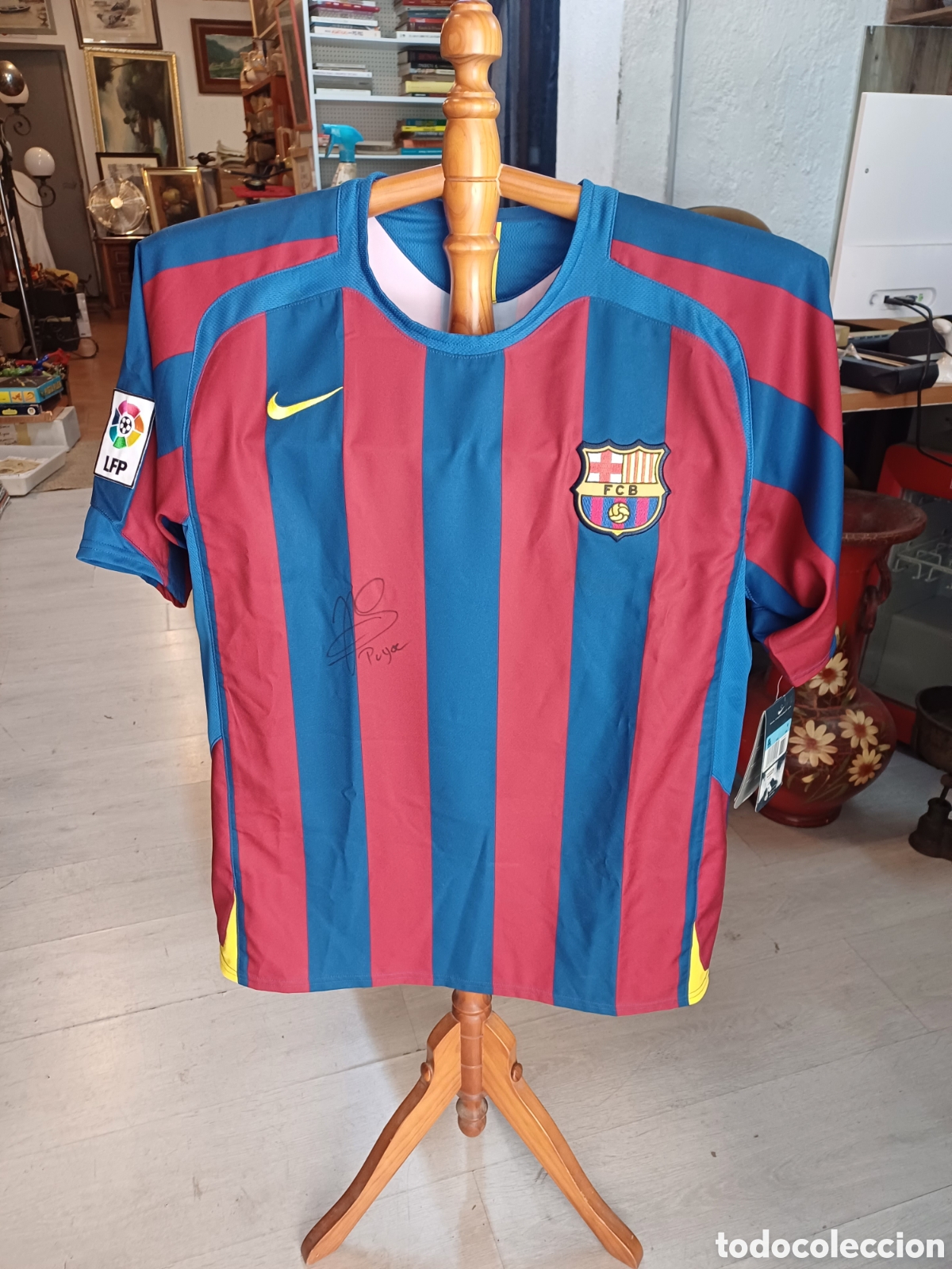 Colecionismo desportivo: CAMISETA PUYOL FIRMADA F.C BARCELONA 2005, OFICIAL NIKE
