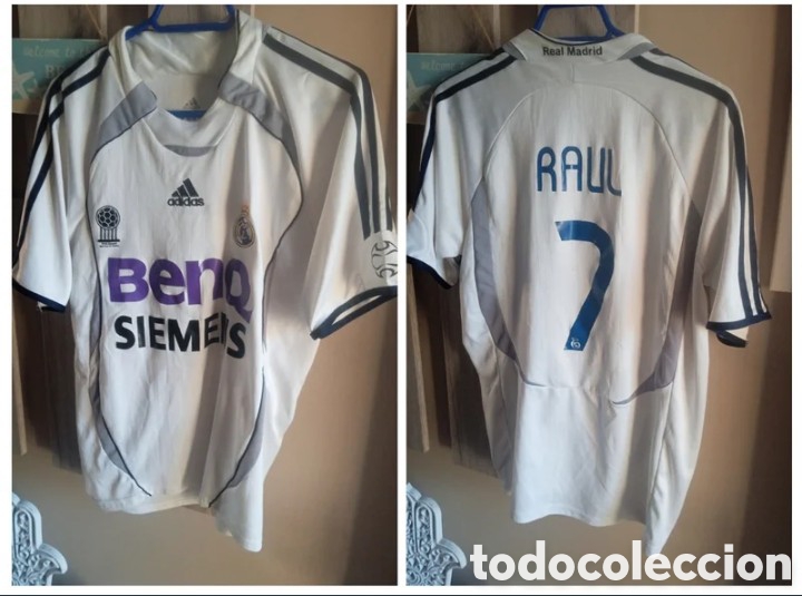 Coleccionismo deportivo: Camiseta Real Madrid - Ra&uacute;l - Talla L