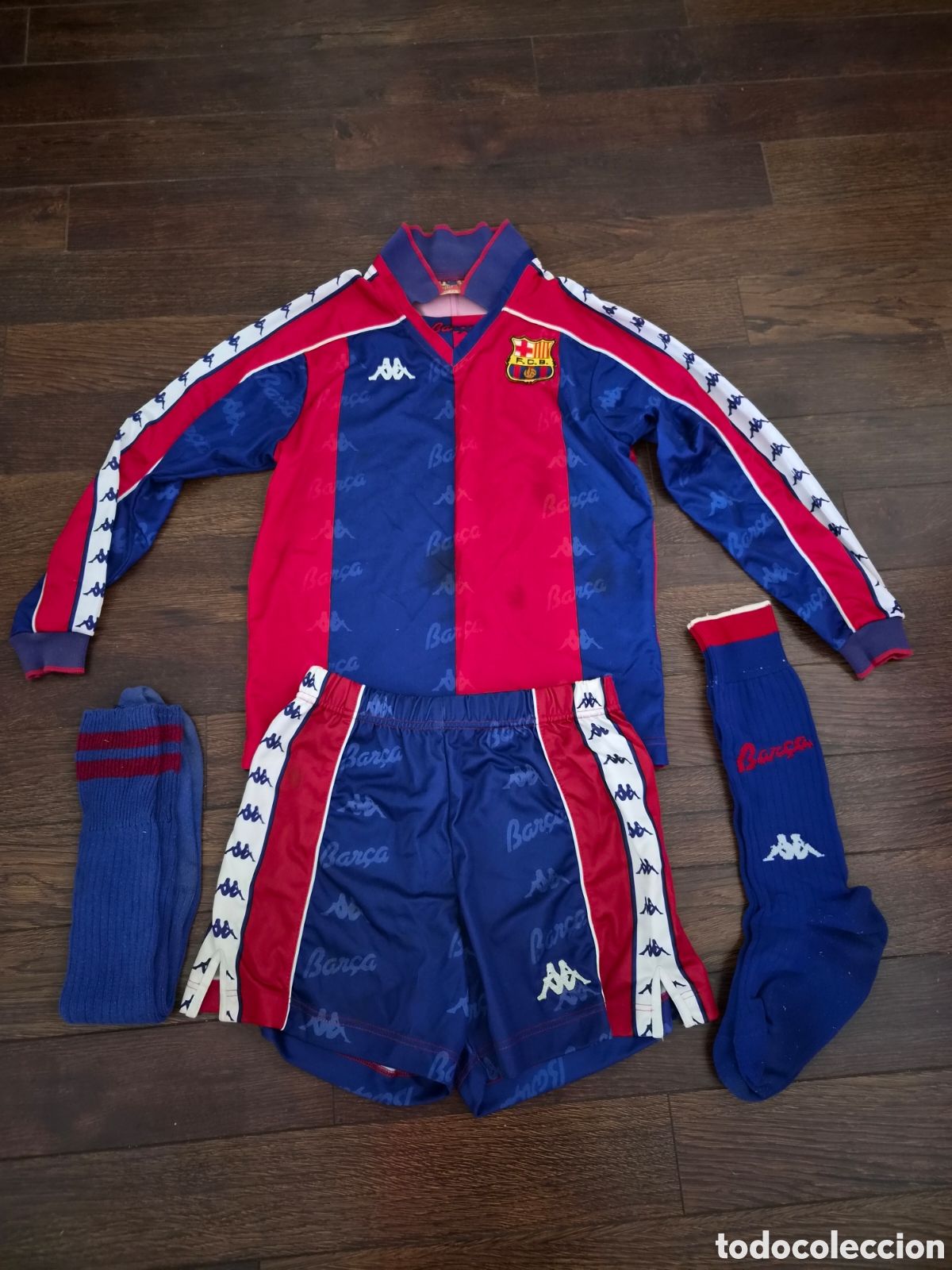 Coleccionismo deportivo: CONJUNTO COMPLETO KAPPA FC. BARCELONA A&Ntilde;OS 90 ORIGINAL COMPLETO