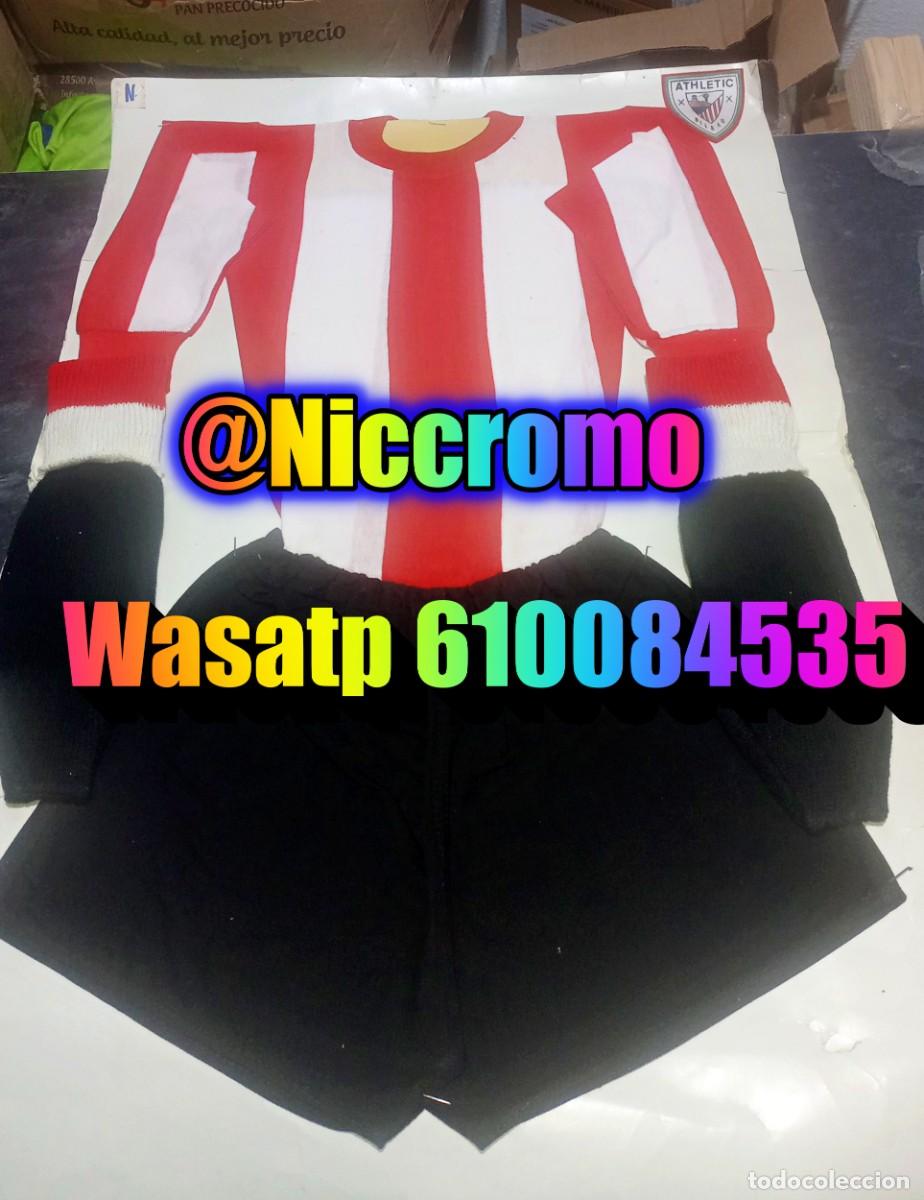 Coleccionismo deportivo: equipacion completa ni&ntilde;o athletic de bilbao camiseta tipo a&ntilde;os 60s 70s ? nueva original niccromo