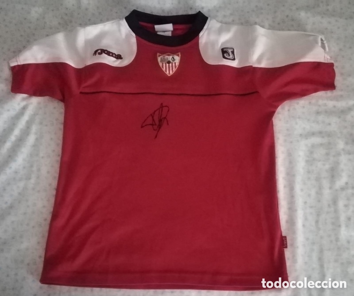 Coleccionismo deportivo: Camiseta Portero Sevilla FC Joma Firmada Andr&eacute;s Palop - Aut&oacute;grafo Original
