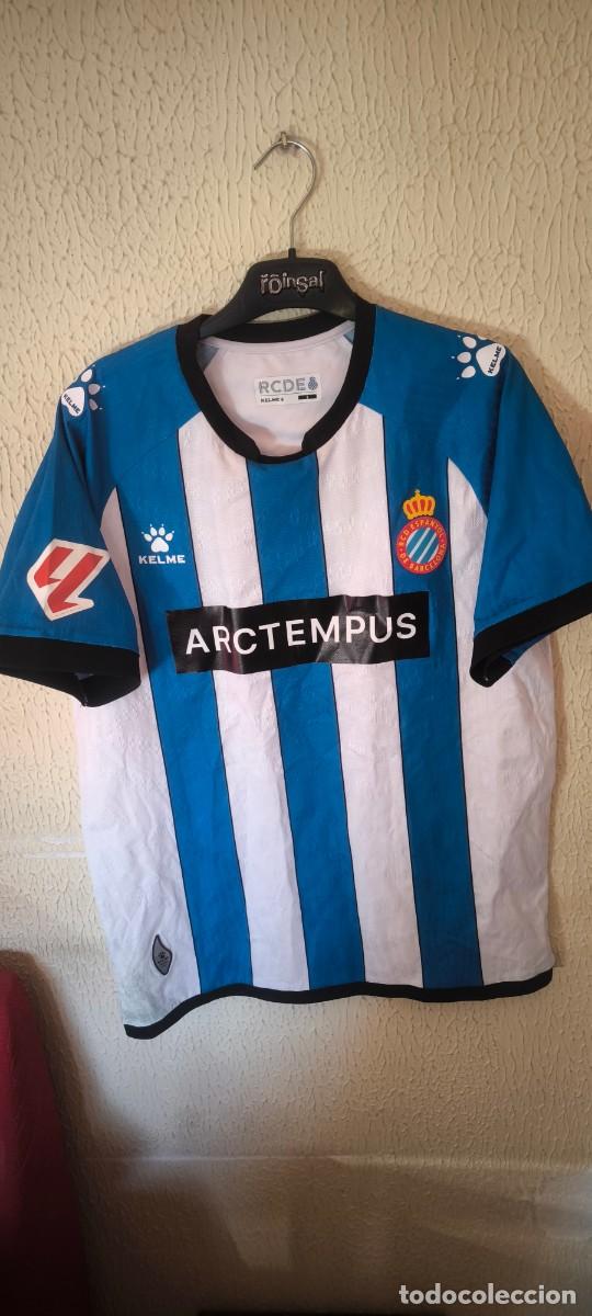 Coleccionismo deportivo: Original | Camiseta Futbol | Talla L | RCD Espanyol - 9 Roberto Fernandez - match worn vs Sevilla