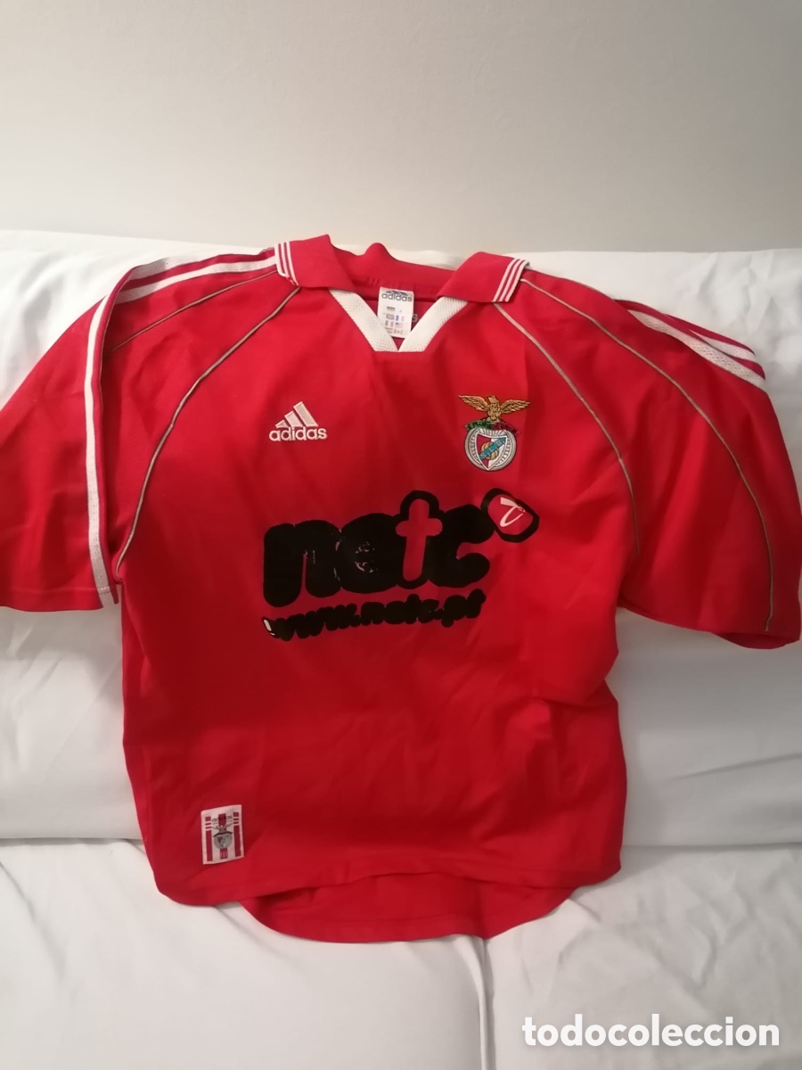 Coleccionismo deportivo: Camiseta SL Benfica 2000-2001 Adidas Vintage #4 MARCHENA - Talla L (Oficial)