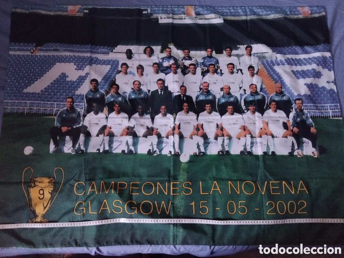 Coleccionismo deportivo: Bandera centenario RMadrid 2002 95x70cm