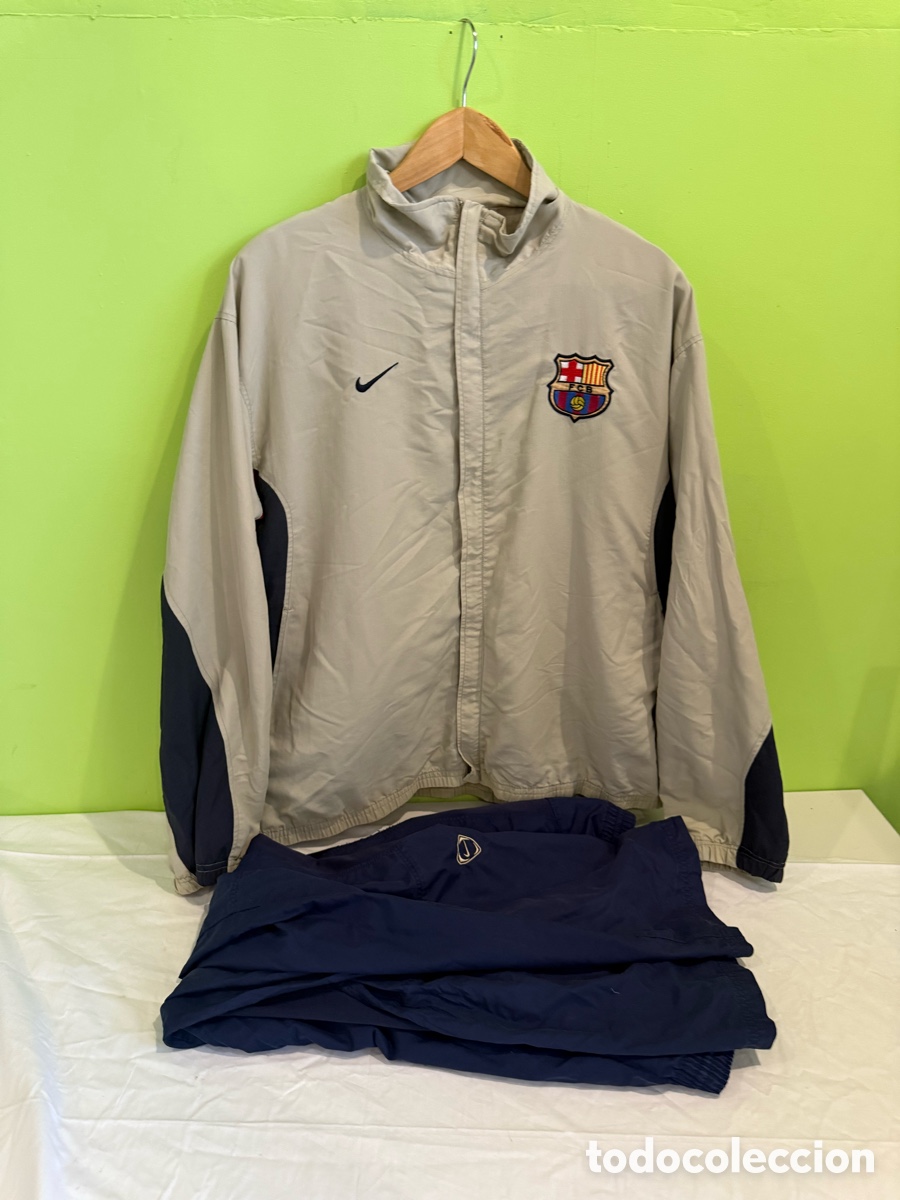 Coleccionismo deportivo: Ch&aacute;ndal FC Barcelona Nike Original Temporada 2000/01 &ndash; Chaqueta + Pantal&oacute;n Talla XL