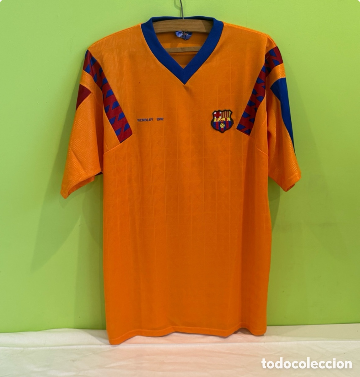 Coleccionismo deportivo: Camiseta FC Barcelona Wembley 1992 Retro Oficial &ndash; Naranja