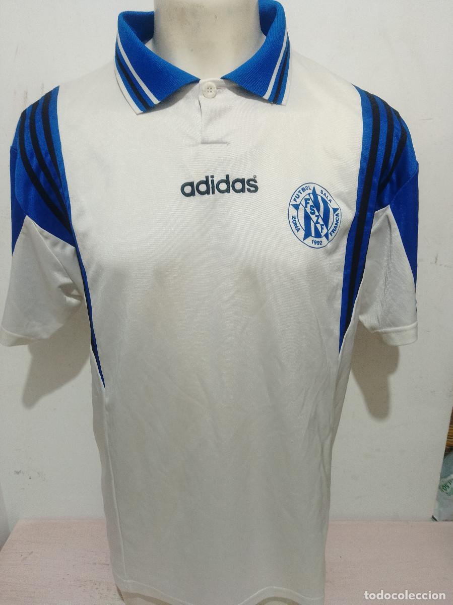 Coleccionismo deportivo: Futsal Zona Franca barcelona camiseta futbol football shirt catalunya L 60cts vintage adidas