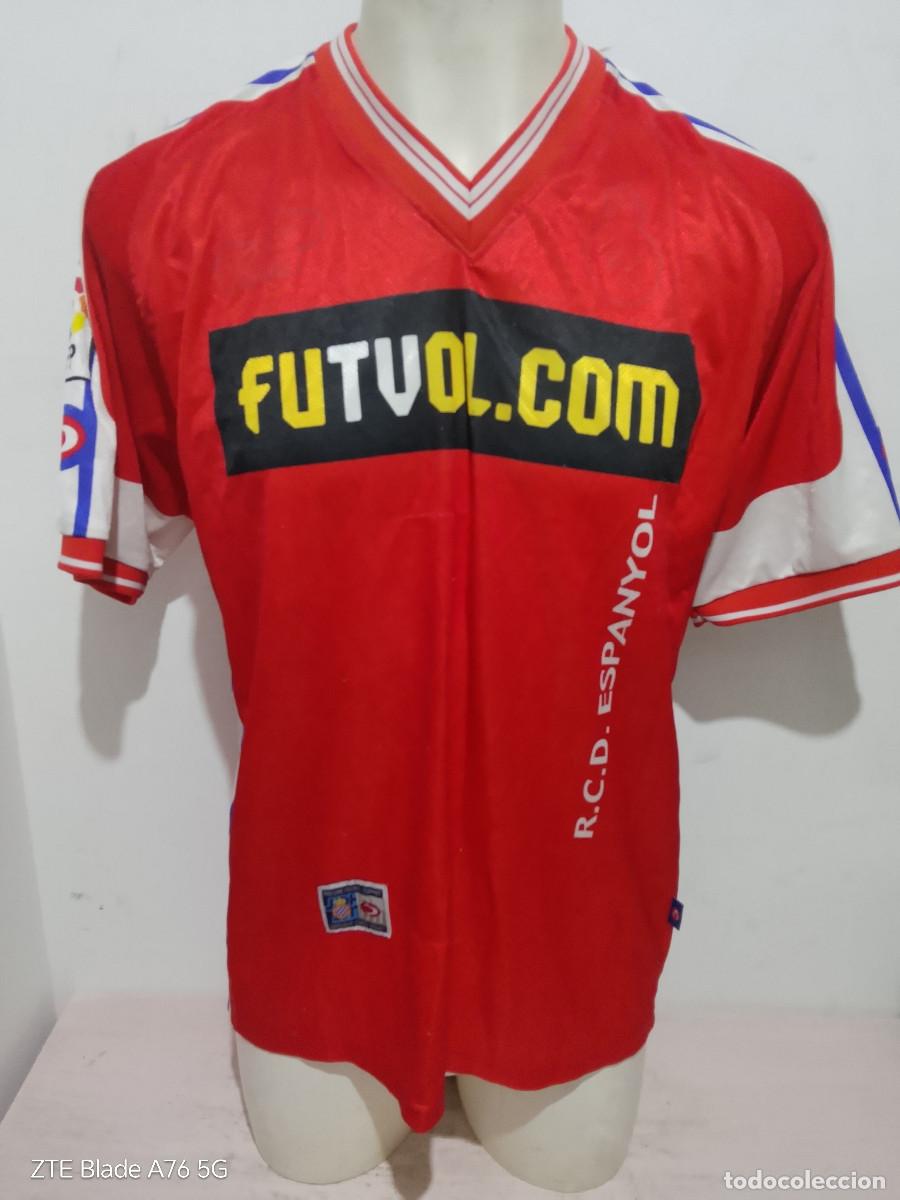 Coleccionismo deportivo: RCD Espanyol match worn camiseta futbol football shirt (falta escudo) xl 60cts