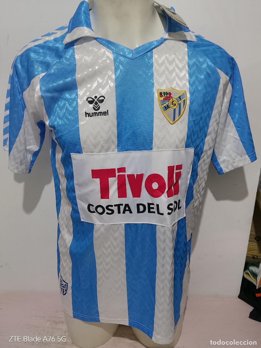 Coleccionismo deportivo: Malaga cf camiseta replic football shirt futbol M- L 56cts