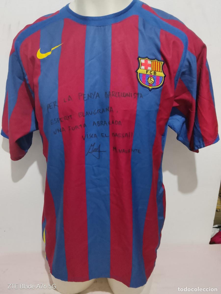 Coleccionismo deportivo: Marc Valiente FC barcelona match worn signed camiseta futbol football shirt L 52cts