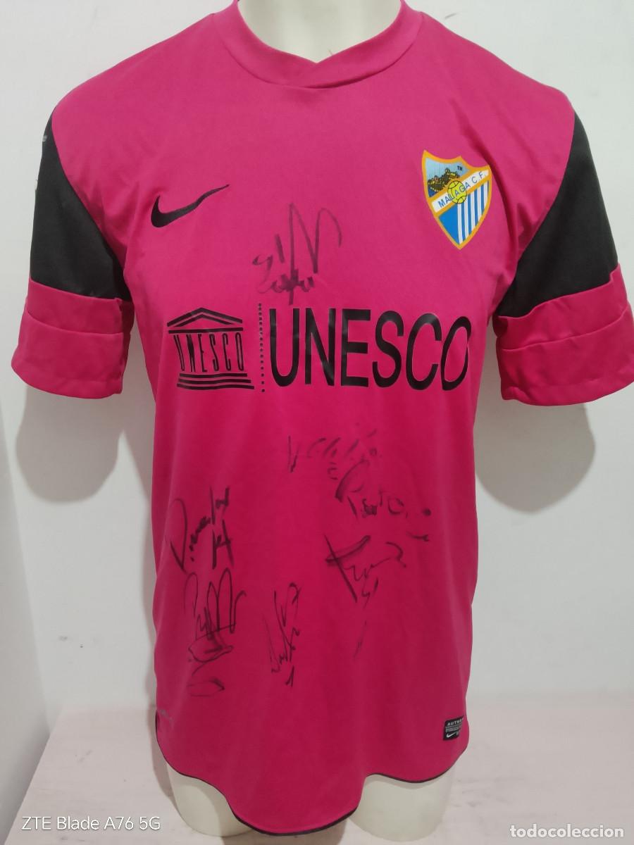 Coleccionismo deportivo: Santi Cazorla Malaga CF Camiseta futbol signed players team football shirt L 55cts