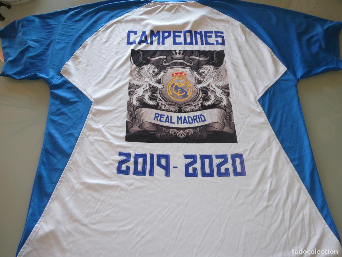 Coleccionismo deportivo: CAMISETA REAL MADRID CLUB DE F&Uacute;TBOL CAMPE&Oacute;N 34 LIGAS 2019 2020. TALLA XXL. 170GR