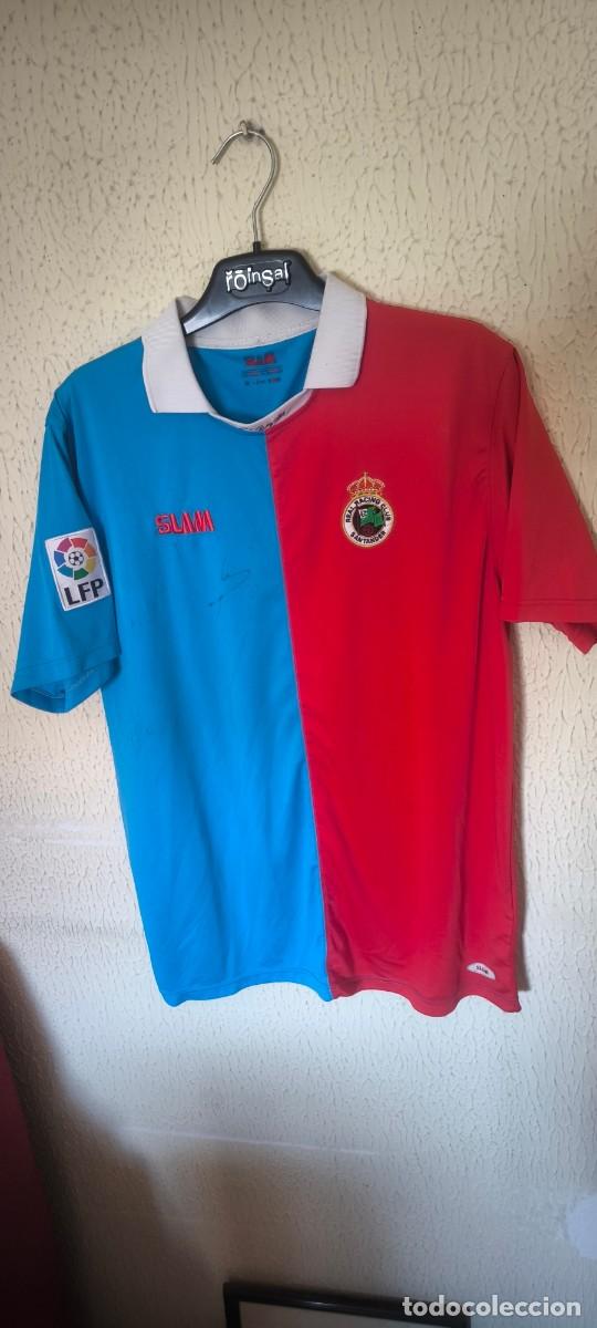 Coleccionismo deportivo: Original | Camiseta Futbol Football Shirt | Talla M | Racing de Santander con firmas