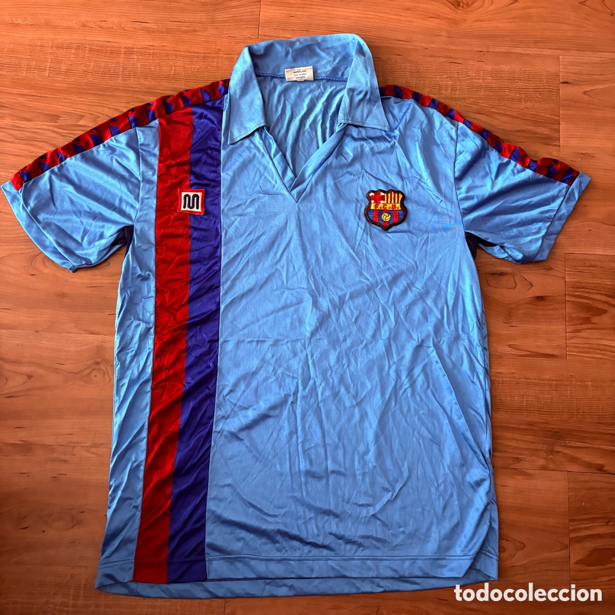 Coleccionismo deportivo: camiseta fc barcelona meyba azul 1985&ndash;1991 original talla xl