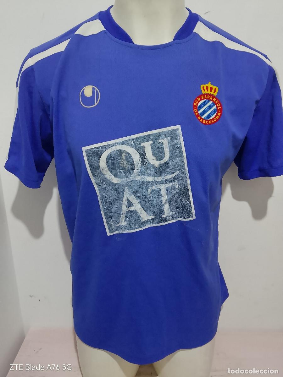 Coleccionismo deportivo: RCD Espanyol camiseta futbol jugador football shirt (sponsor mal estado) L 60cts