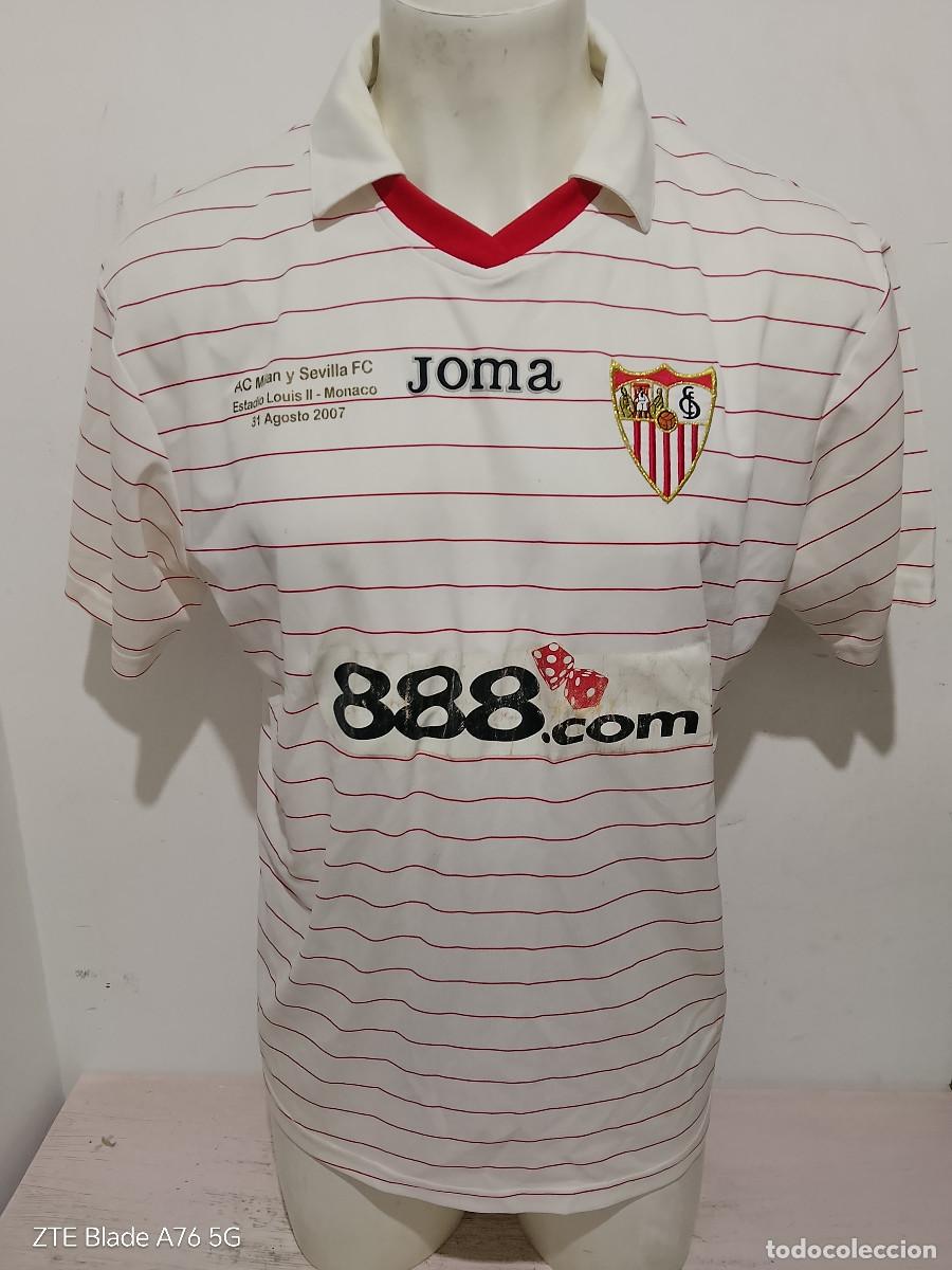 Coleccionismo deportivo: Sevilla fc Final Monaco Ac Milan camiseta futbol Supercup football shirt L 58cts