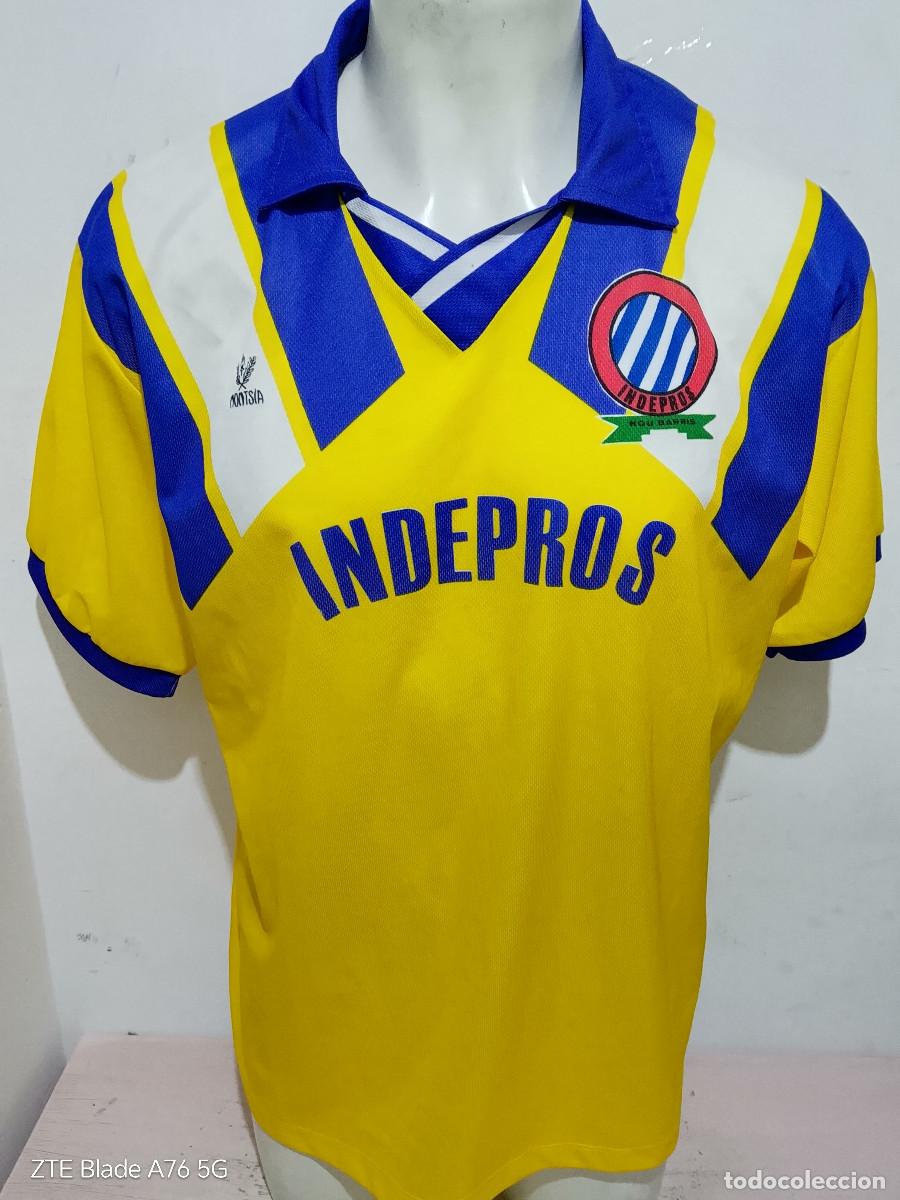Coleccionismo deportivo: Indepros RCD Espanyol 1990 vintage camiseta futbol Nou Barris barcelona xl 64cts