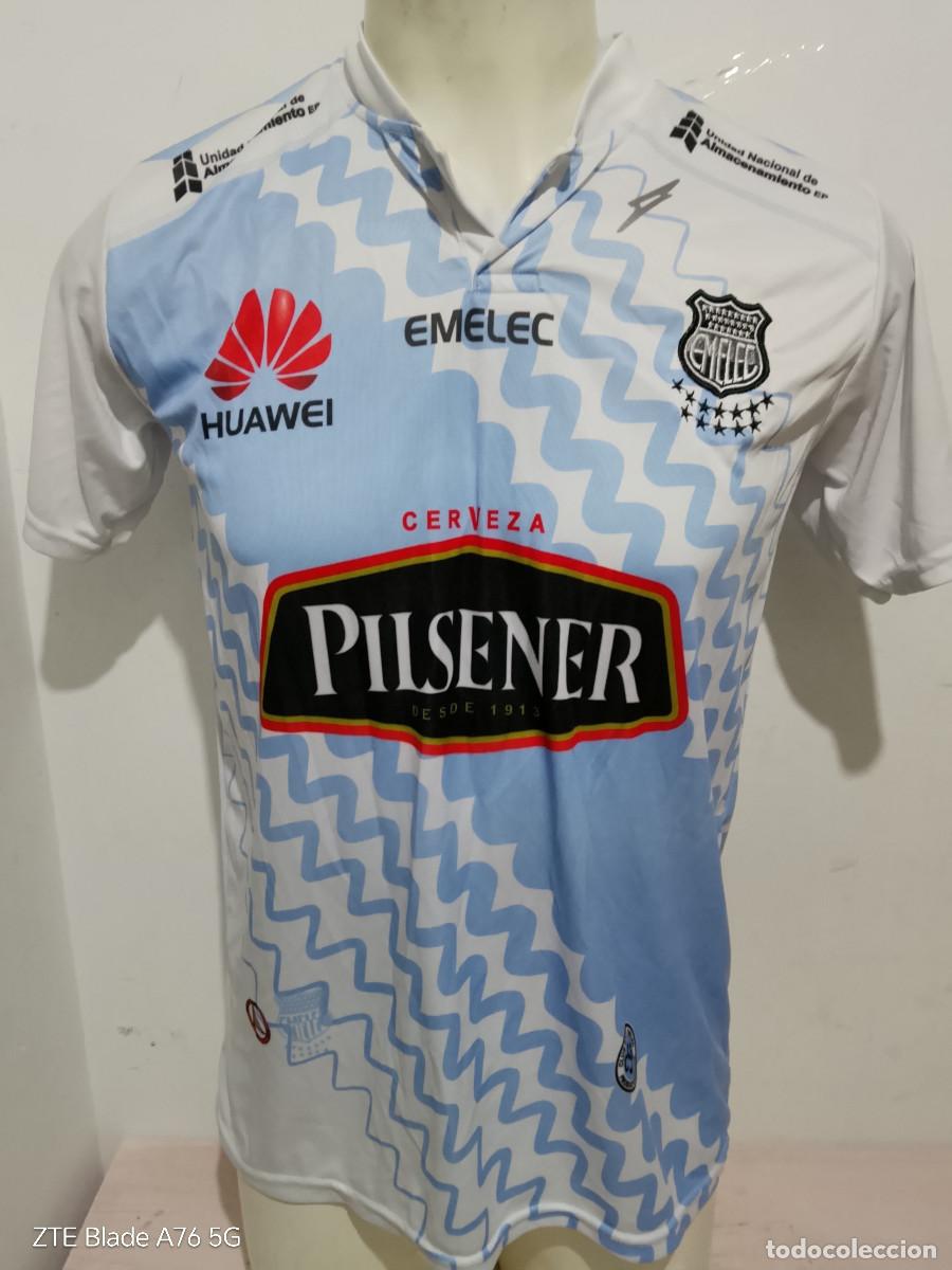 Coleccionismo deportivo: Emelec Ecuador camiseta futbol football shirt l 55cts (dorsal pintado)