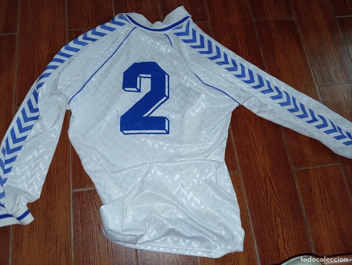 Coleccionismo deportivo: Camiseta Hummel original a&ntilde;os 80.Made in England.Pe&ntilde;a Real Madrid n&ordm;2.Manga larga XL.