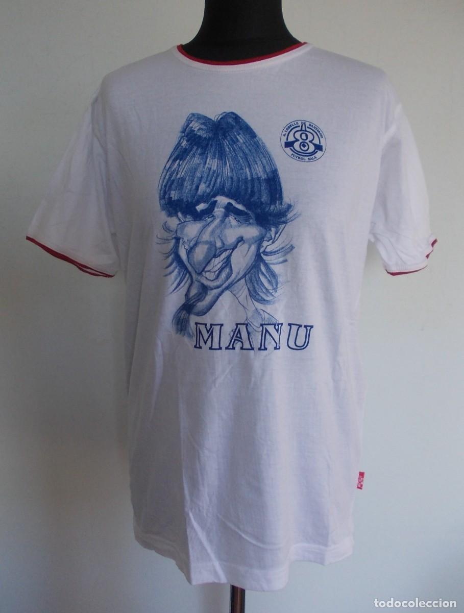 Sammelleidenschaft Sport: Camiseta futbol sala Lobelle Santiago Manu caricatura vintage Holy Equip talla L stussy detalle