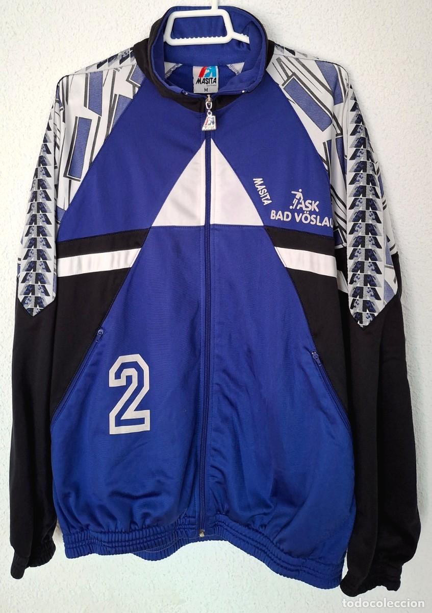 Coleccionismo deportivo: Chaqueta ch&aacute;ndal deportivo f&uacute;tbol Masita Task Bad V&ouml;slau Austria vintage a&ntilde;os 90 Talla M