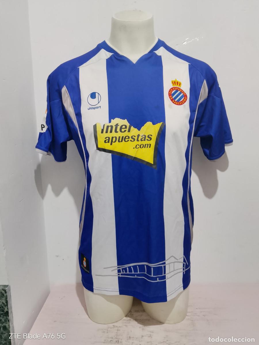 Sammelleidenschaft Sport: Dani jarque RCD Espanyol camiseta futbol football shirt L 57cts sponsor broken