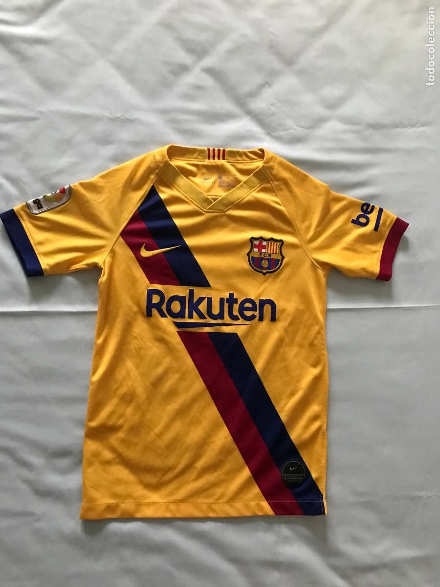 Coleccionismo deportivo: Camiseta de f&uacute;tbol Nike, ni&ntilde;o talla S. F. C. Barcelona
