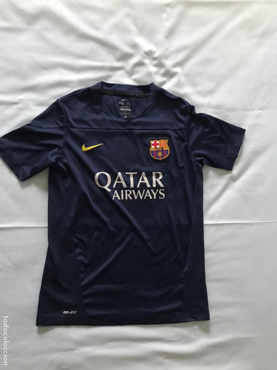 Coleccionismo deportivo: Camiseta de f&uacute;tbol Nike, ni&ntilde;o talla M. F. C. Barcelona