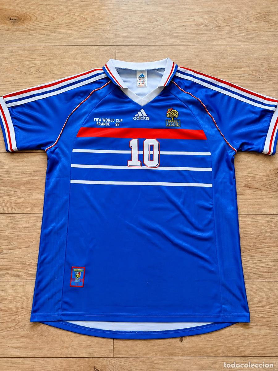 Coleccionismo deportivo: Camiseta Francia Mundial 98 (10. Zidane) - XXL