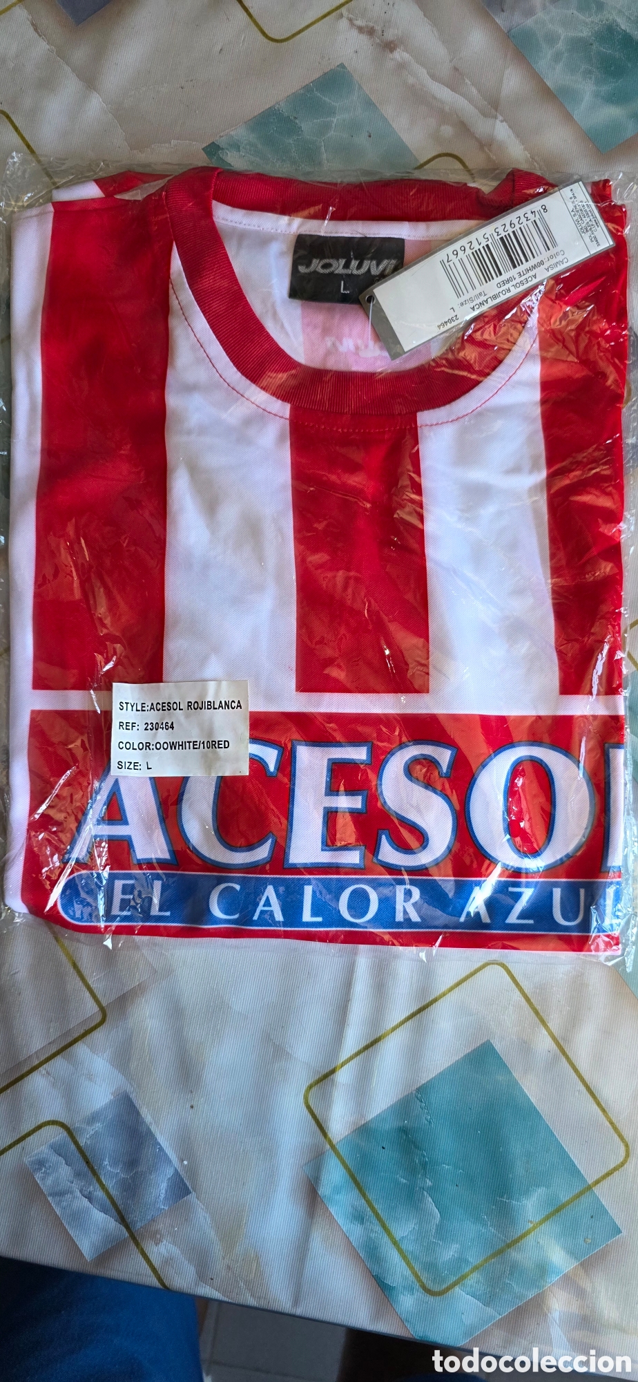 Coleccionismo deportivo: Camiseta retro Joluvi Acesol Nueva con Etiquetas&rdquo; o &rdquo;Camiseta vintage Sporting Gij&oacute;n
