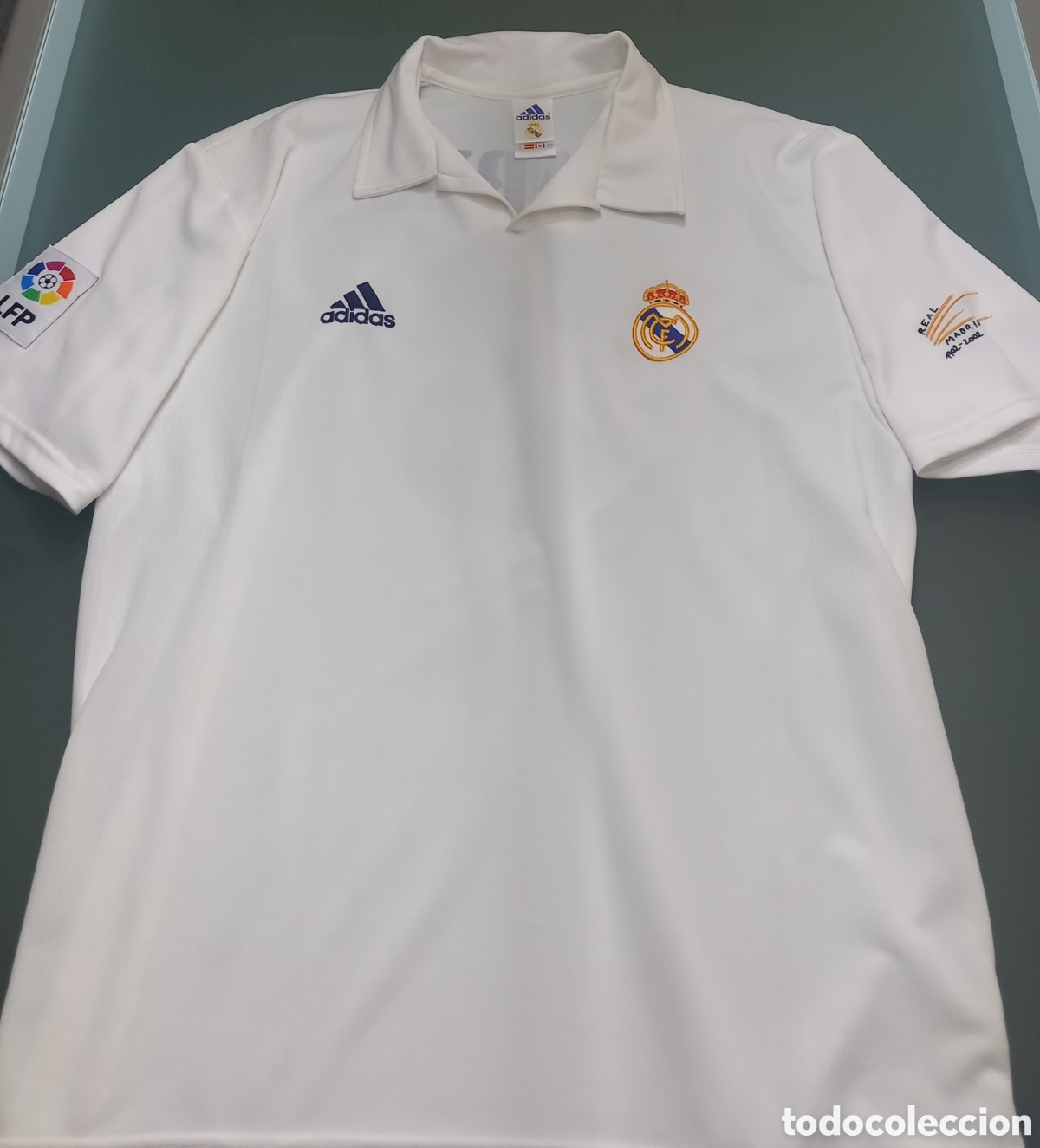 Coleccionismo deportivo: Camiseta Real Madrid Centenario 2001/02 ORIGINAL Roberto Carlos - Estado Impecable
