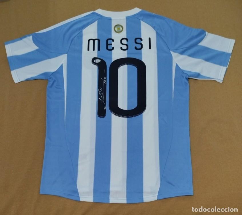 Coleccionismo deportivo: CAMISETA FIRMADA LIONEL MESSI #10 ARGENTINA 2010 AUTOGRAFO COA BECKETT TALLA L