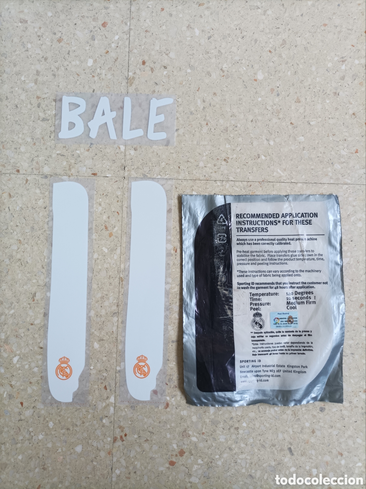 Coleccionismo deportivo: Nameset oficial #11# Bale 2013/14 Away player issue Real Madrid Sporting ID