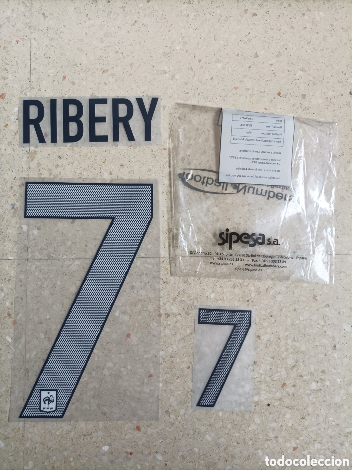 Coleccionismo deportivo: Nameset oficial #7# Ribery 2012 Francia Away Player issue Deadstock Sipesa s.a