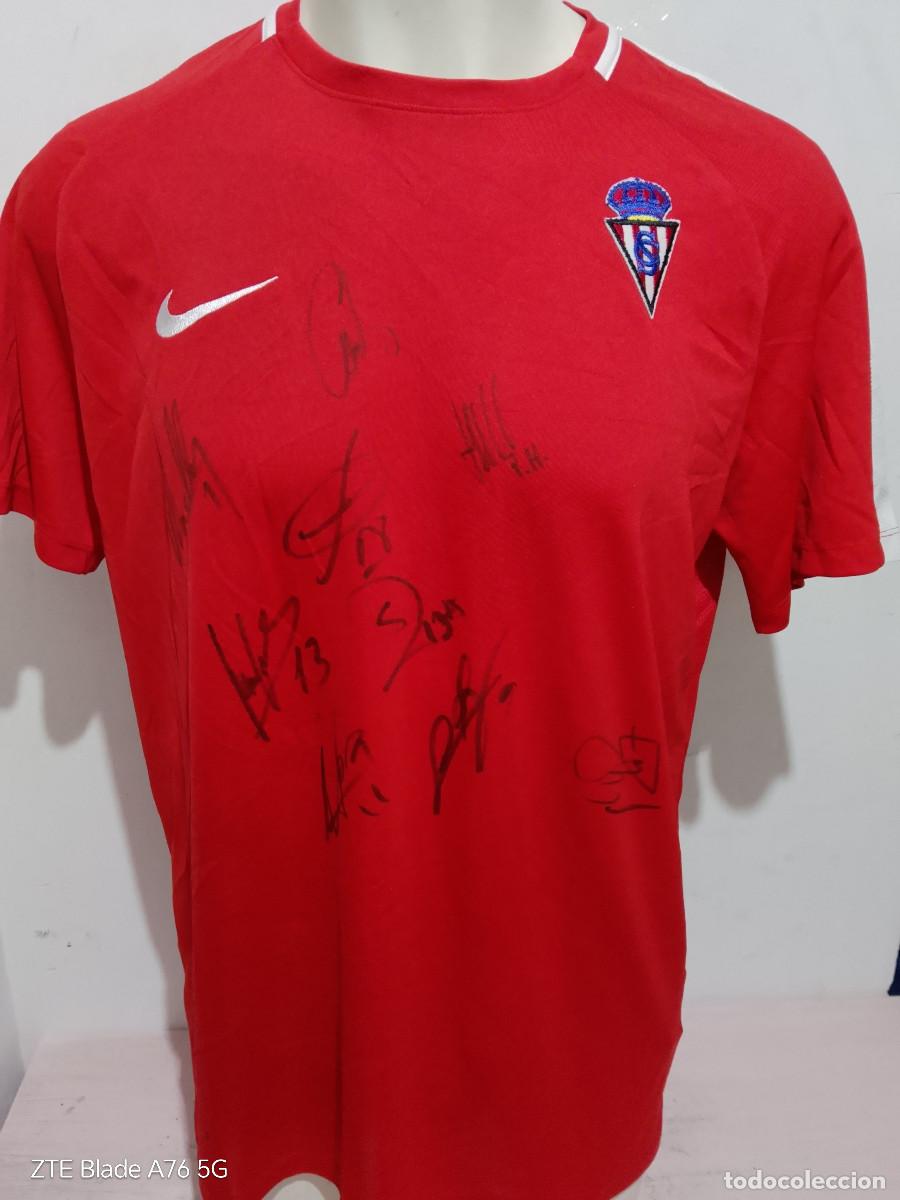 Coleccionismo deportivo: Sporting de Gijon Signed firmada camiseta futbol football shirt xl 58cts