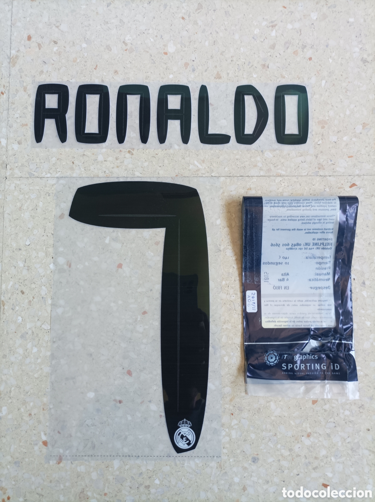 Coleccionismo deportivo: Nameset oficial #7# Ronaldo 2010/11 Home Real Madrid Sporting ID Deadstock