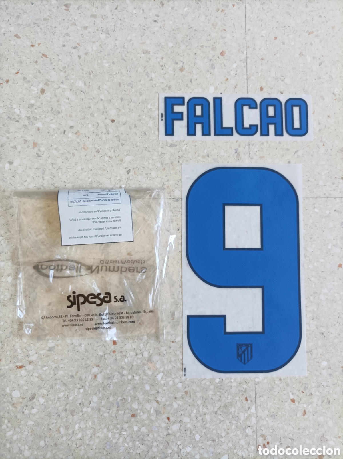 Coleccionismo deportivo: Nameset oficial #9# Falcao 2012/13 Home Atletico de Madrid Player issue sipesa s.a. Deadstock