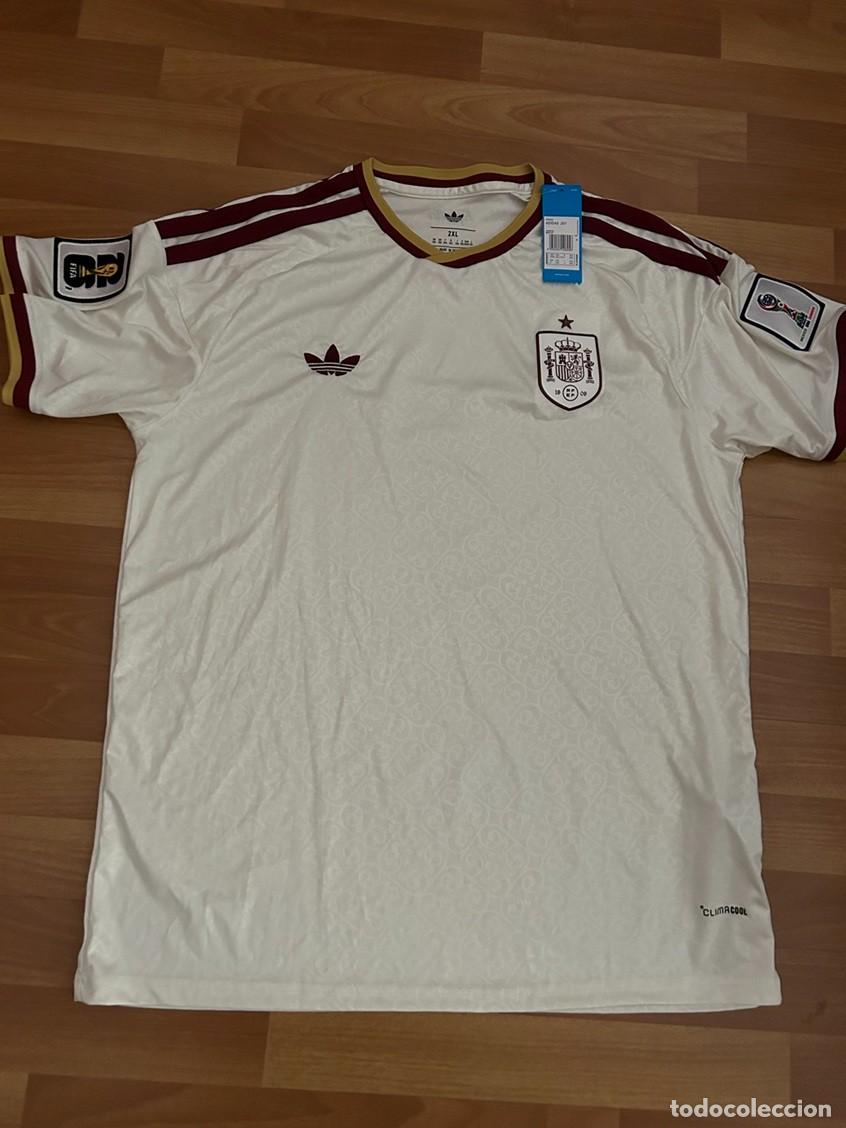 Coleccionismo deportivo: Camiseta blanca crema futbol seleccion Espa&ntilde;a espa&ntilde;ola talla 2 XL sin estrenar
