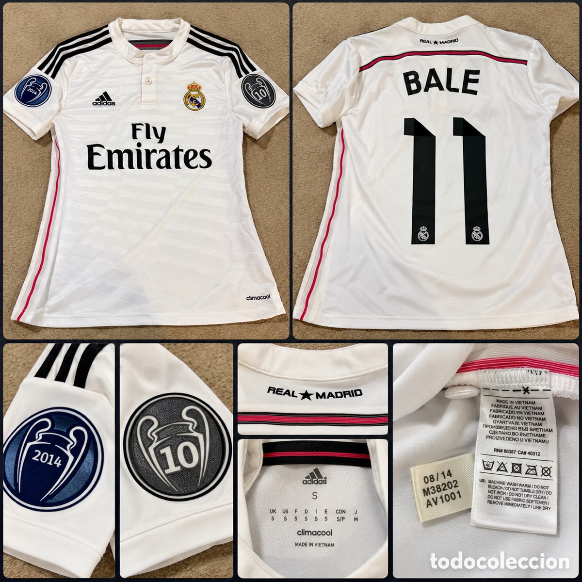 Coleccionismo deportivo: Camiseta Real Madrid 2014/15 Gareth Bale #11 Adidas Champions
