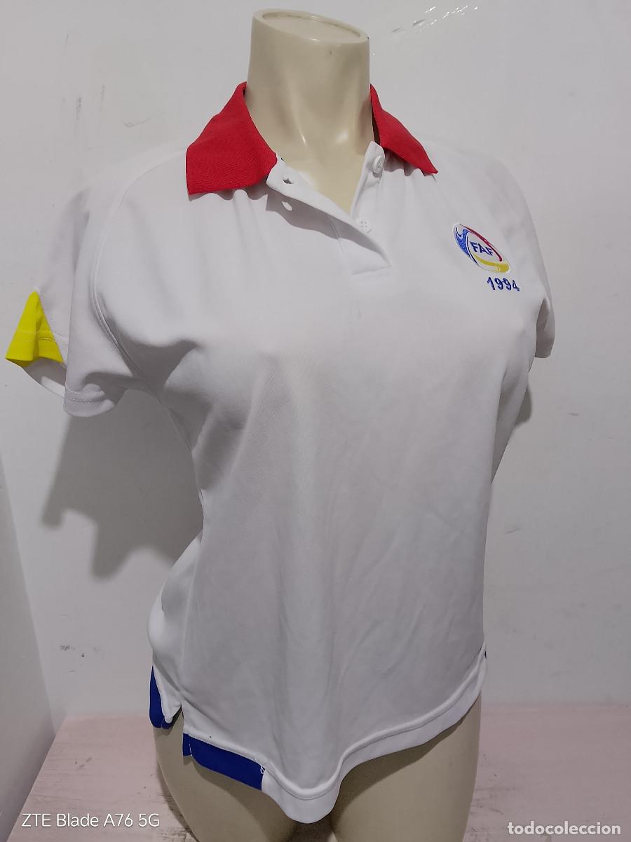 Coleccionismo deportivo: Andorra Federaci&oacute; Andorrana de Futbol camiseta top polo football shirt M 53cts